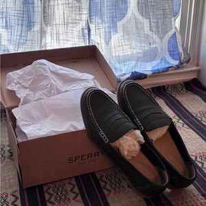 Sperry Black Leather Loafers
